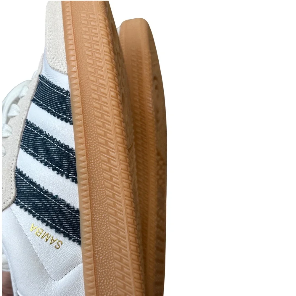 Adidas Samba XLG White Night Indigo Denim Sneakers Gum Sole Unisex M 7 / W 8.5